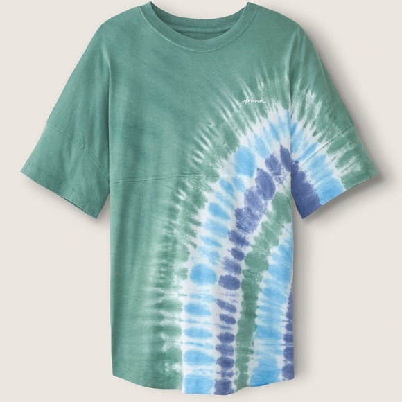 Varsity Short Sleeve Crew Tee Oil Blue Spotlight Tie Dye Small NEW - Picture 4 of 5
